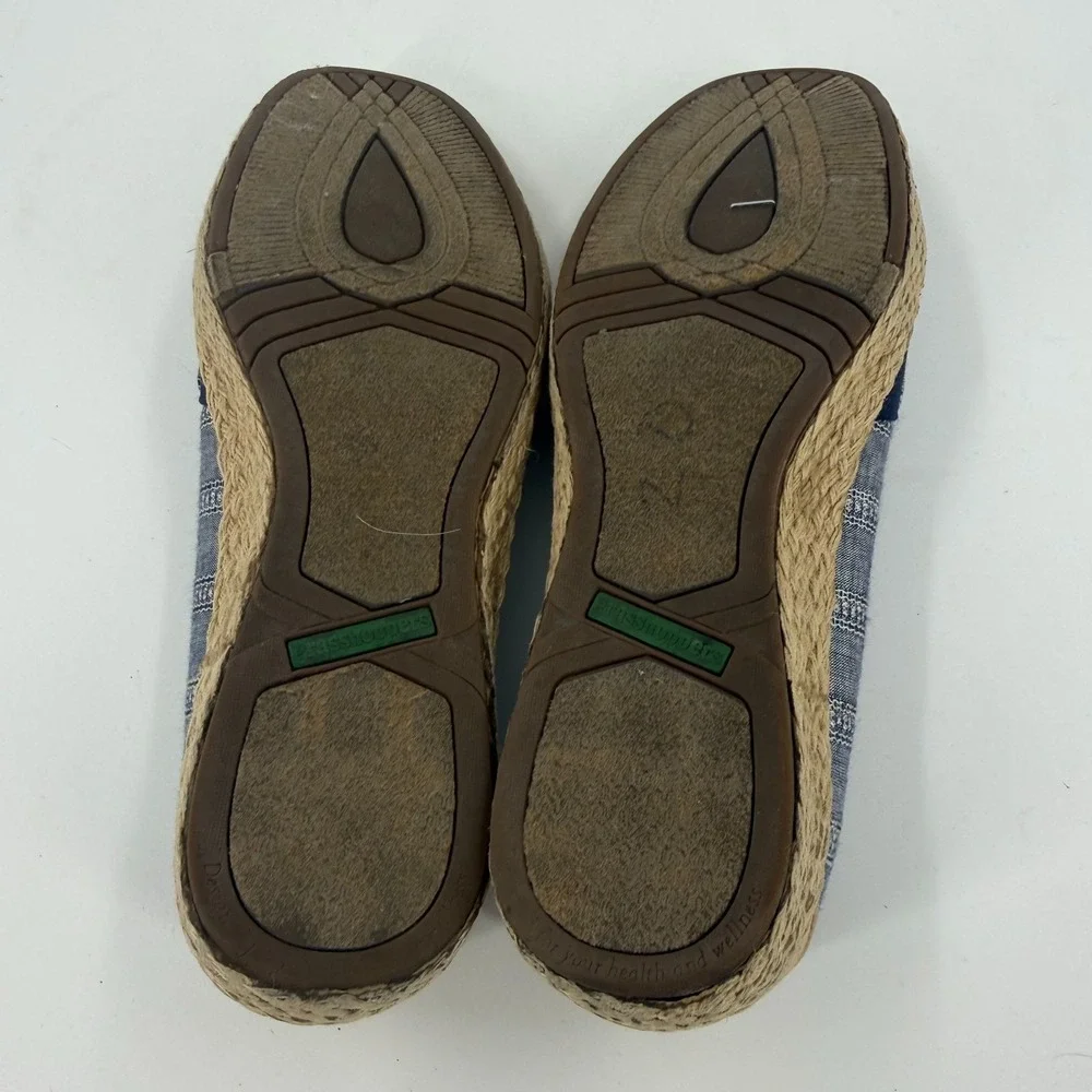 Grasshoppers Ortholite Espadrille Flats Womens Size 6.5M Blue Comfort Slip On